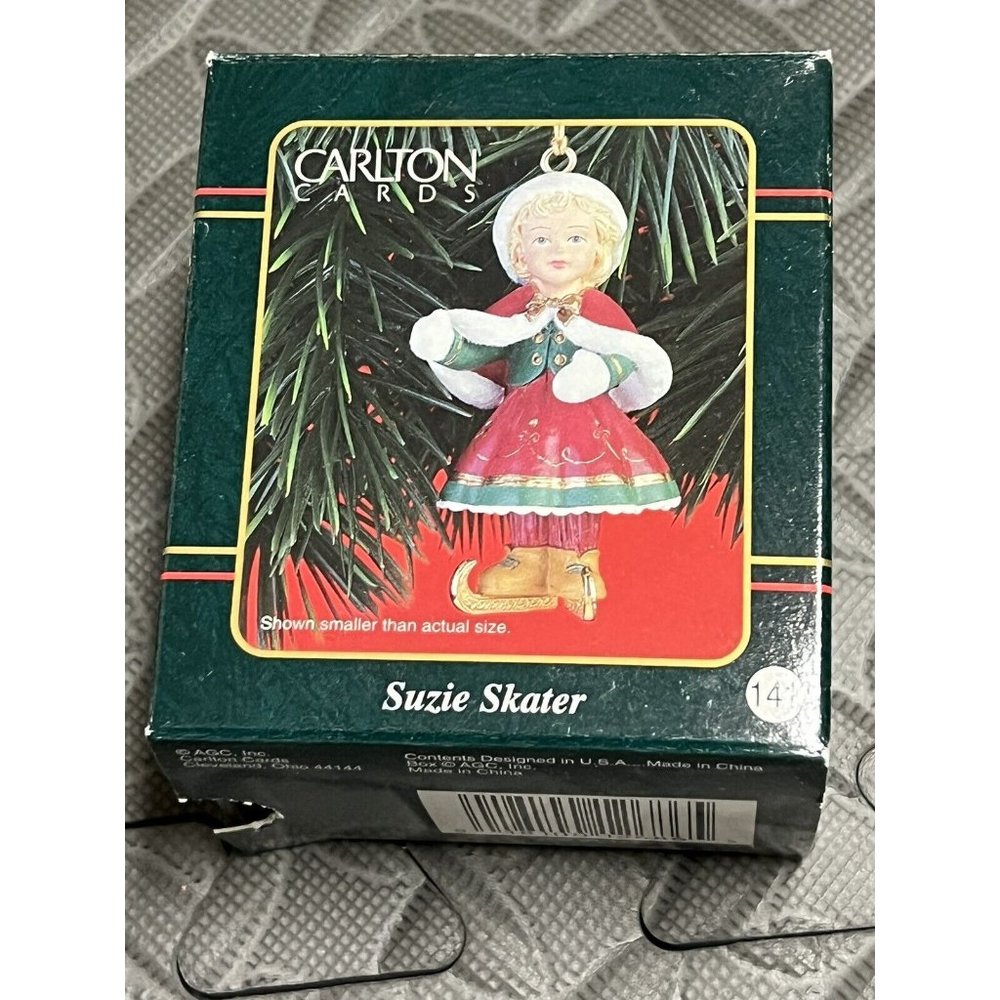 Carlton Cards Suzie Skater Ornament christmas Ice Girl Holiday Decor cake topper